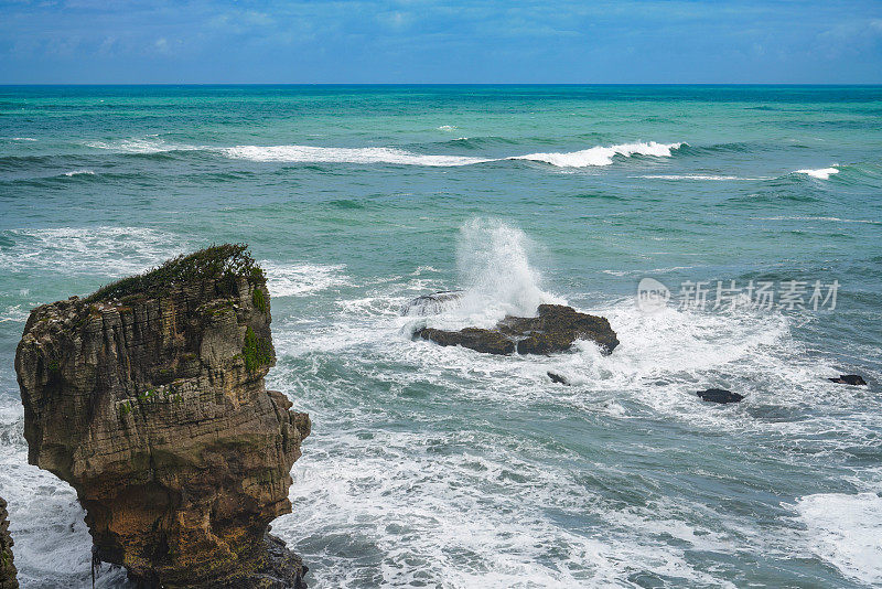 Punakaiki Pancake Rocks and Blowholes Walk, Paparoa国家公园，新西兰